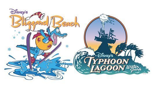 Disneys Blizzard Beach Typhoon Lagoon Logos image 