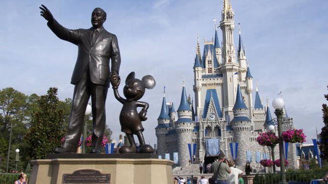 Magic_Kingdom_Castle_with_Walt_Disney_statue_closeup_image_